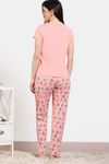 Zivame Joyful Jingles Knit Cotton Pyjama Set - candlelight Peach — thumbnail 4